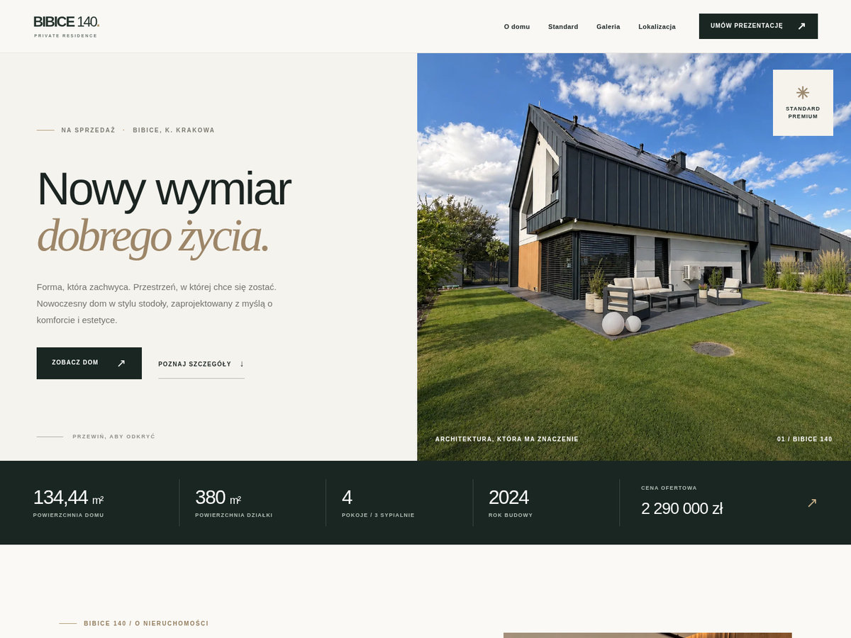 Rzeczywisty projekt strony WordPress Bibice 140